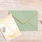 50 Pack A7 Envelopes 5 x 7 Card Envelopes Self-Adhesive V Flap Envelopes with Gold Border for Office, Wedding Gift Cards, Invitations, Graduation, Baby Shower, Parties (Sage Green)